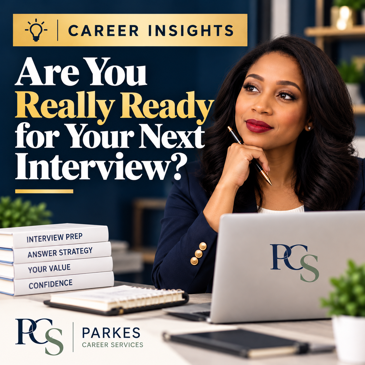 Professional preparing for a job interview